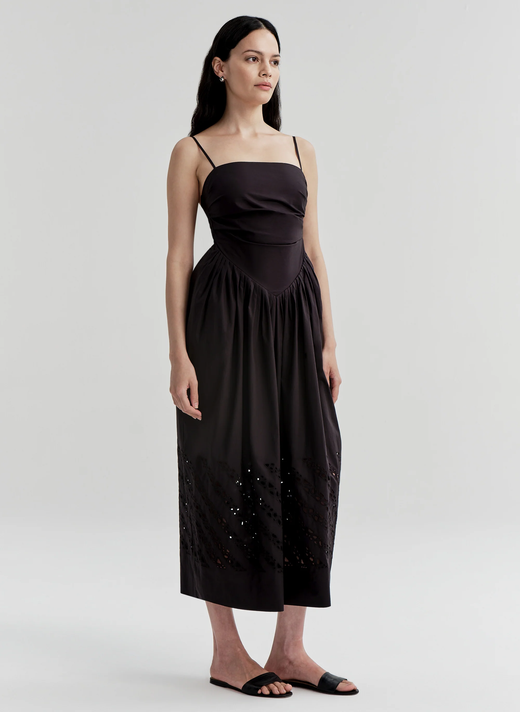 Mika Embroidered Cotton Midi Dress