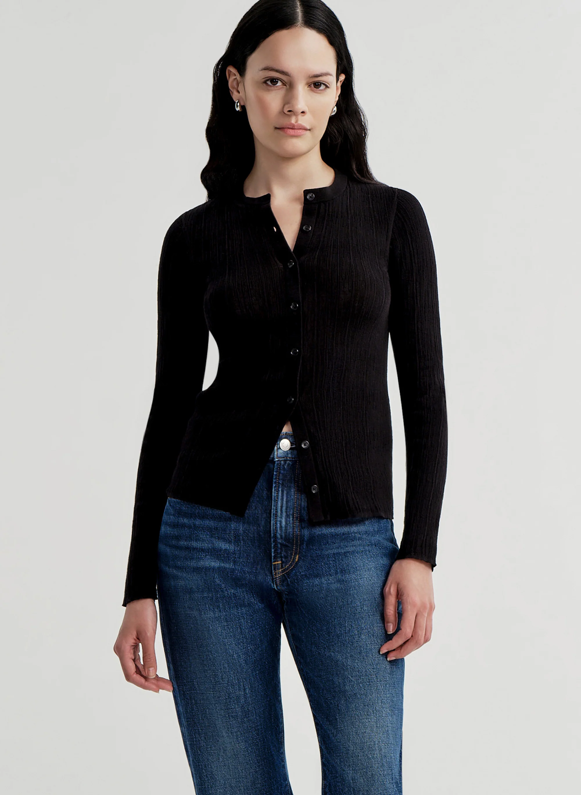 Fisher Fine Cotton Knit Cardigan