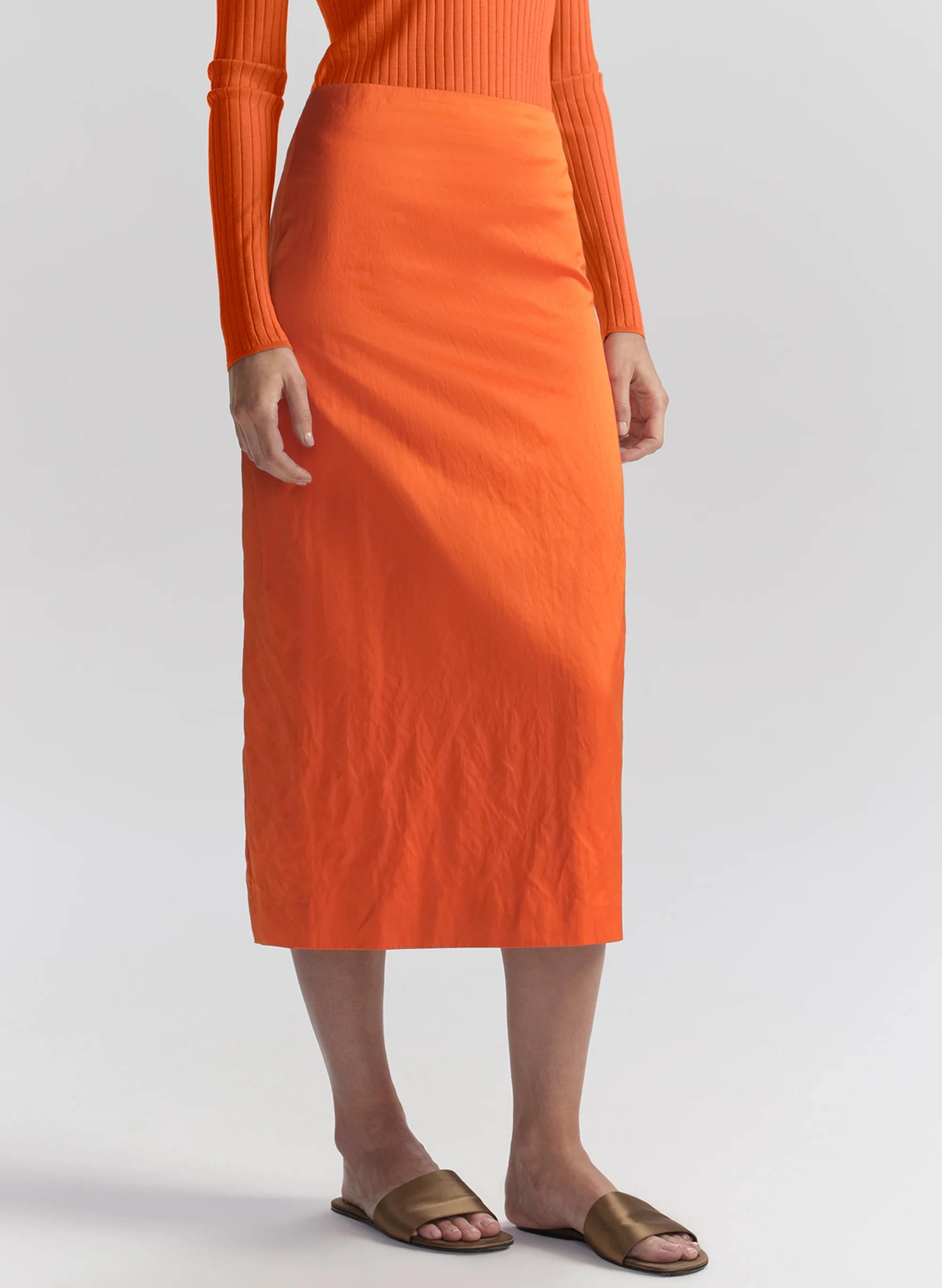 Phoebe Satin Midi Skirt