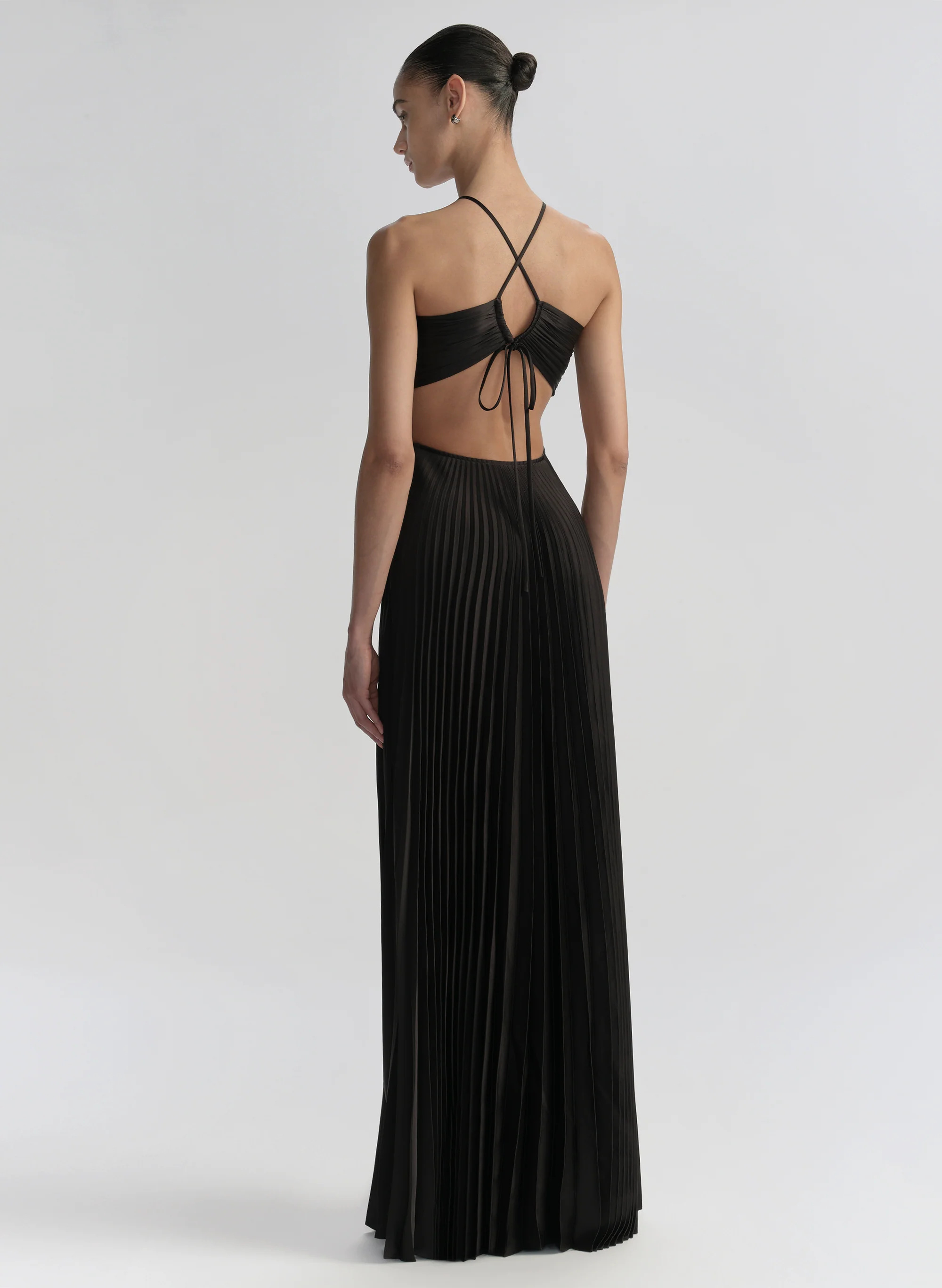 Moira Satin Pleated Maxi Dress