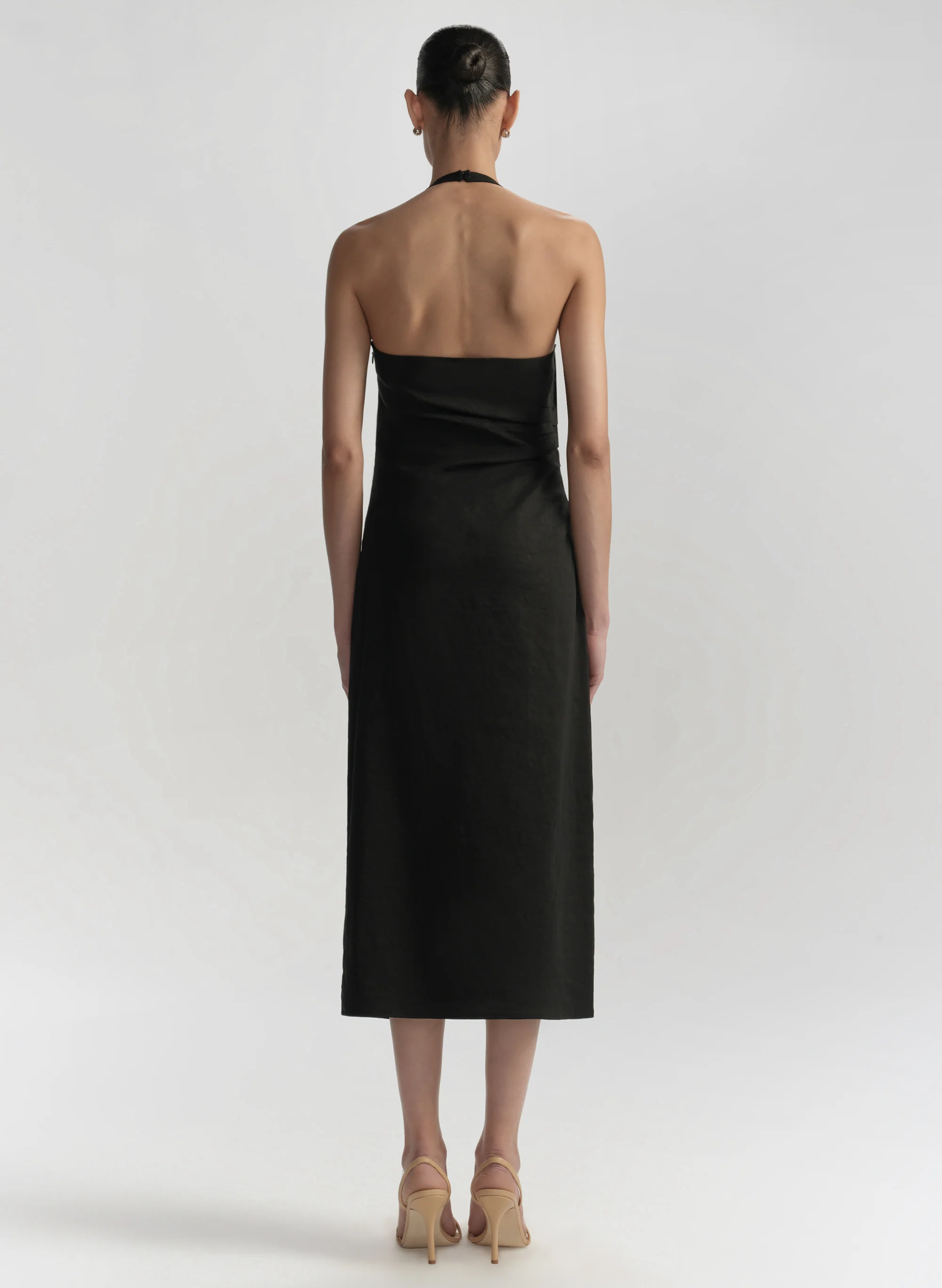 Sylvie Linen Midi Halter Dress