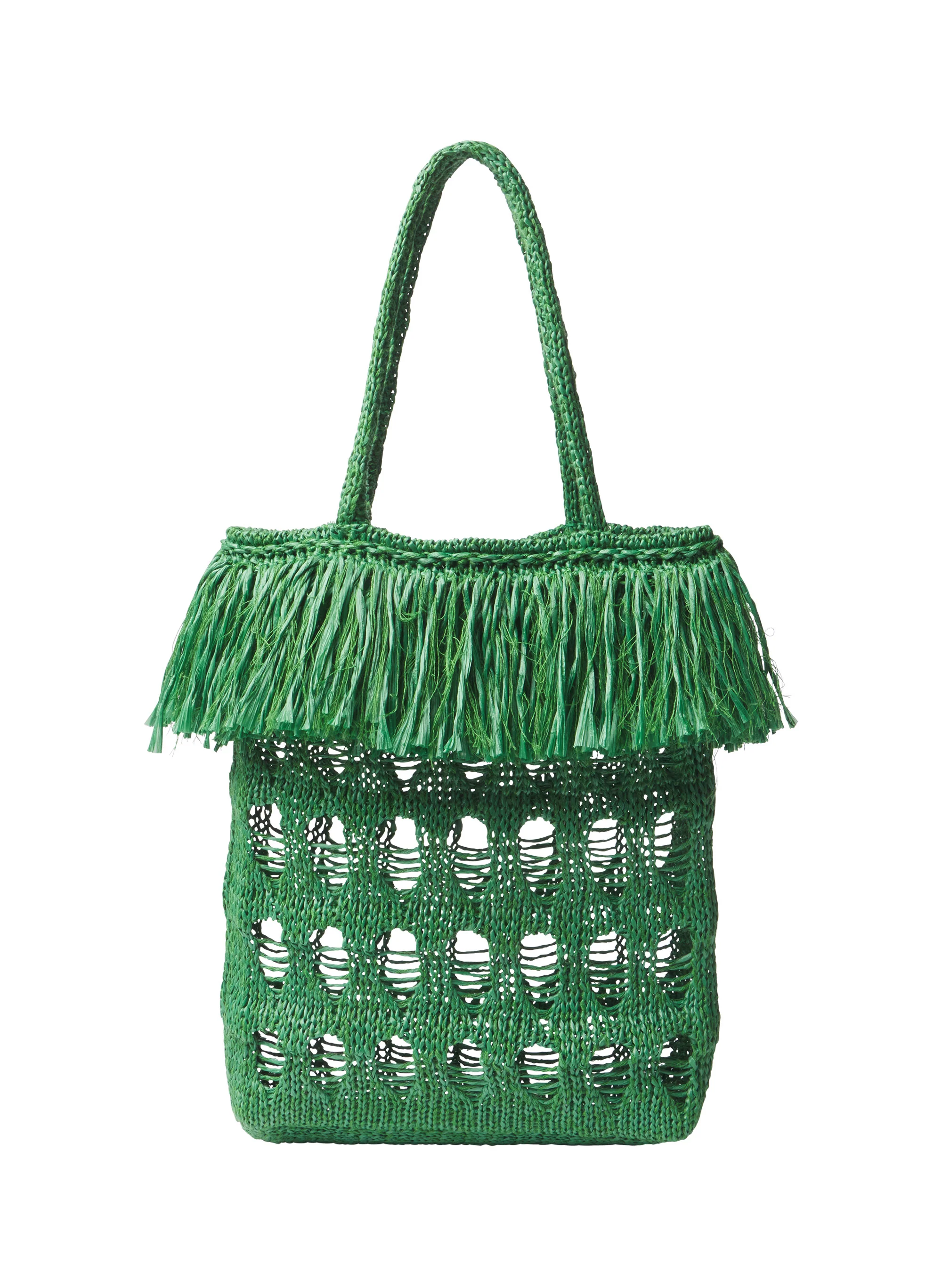 Elise Fringe Raffia Tote