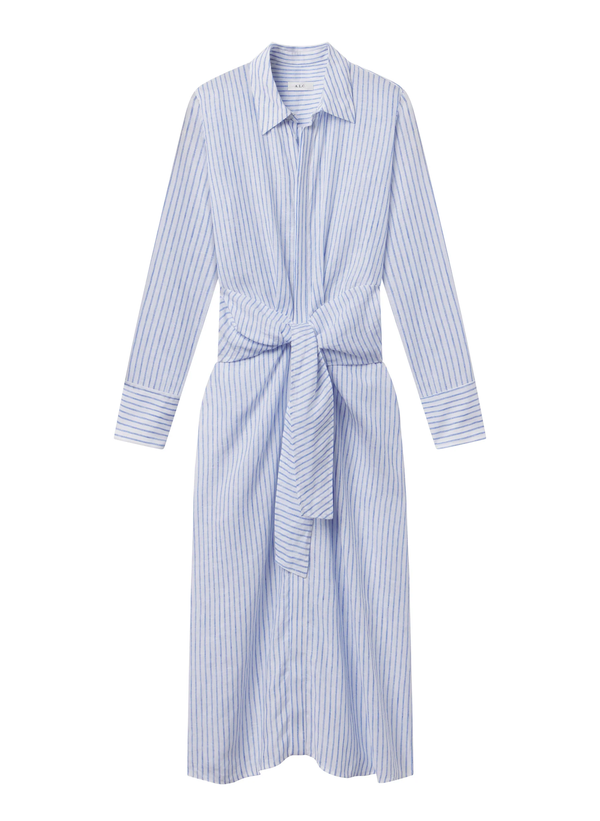 Mila Striped Linen Midi Dress