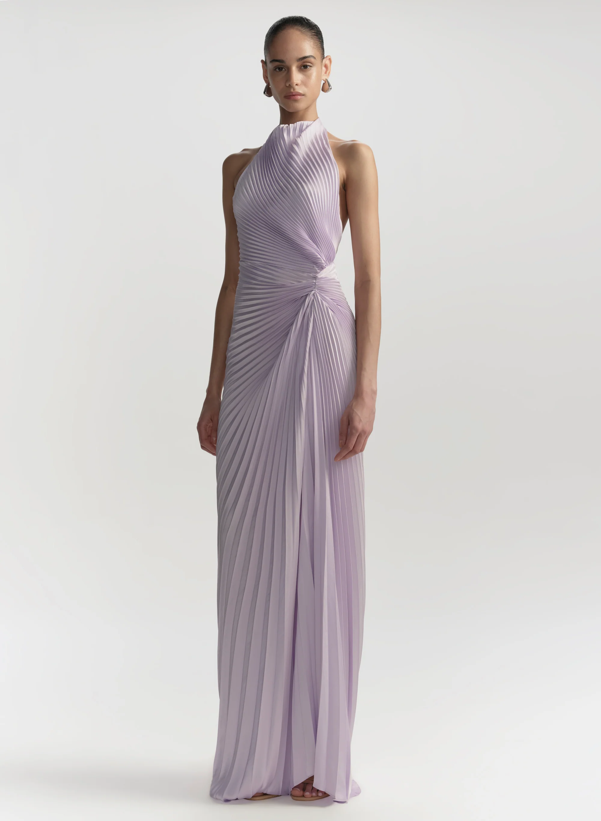 Romy Pleated Satin Gown