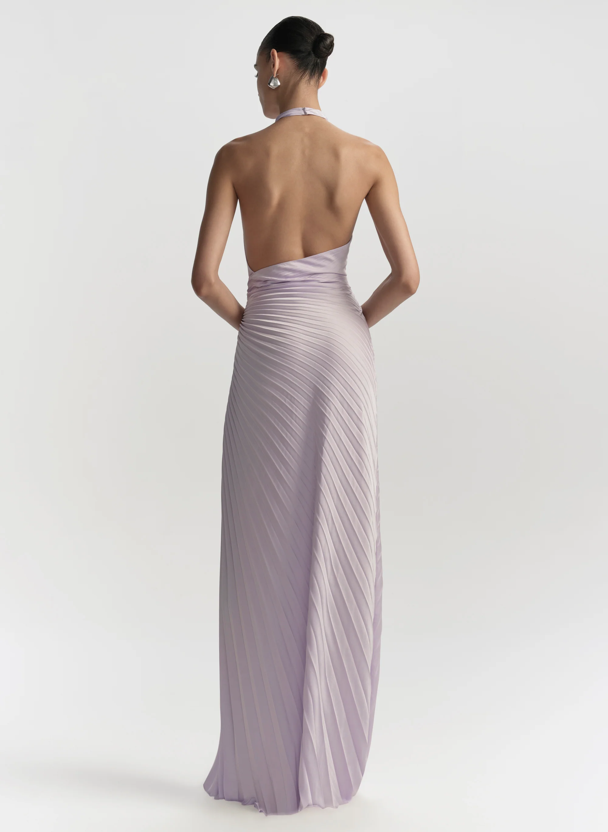 Romy Pleated Satin Gown