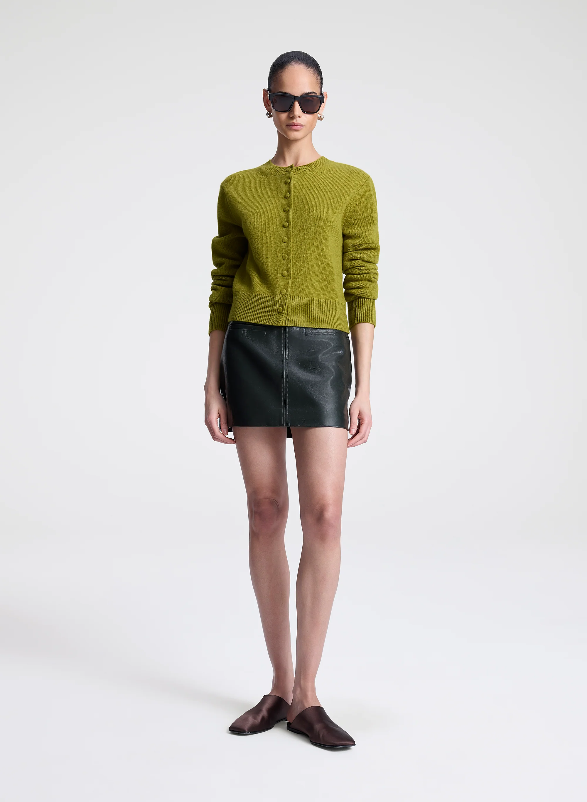 3861-cowan-glossy-leather-mini-skirt-1.webp Cowan Glossy Leather Mini Skirt