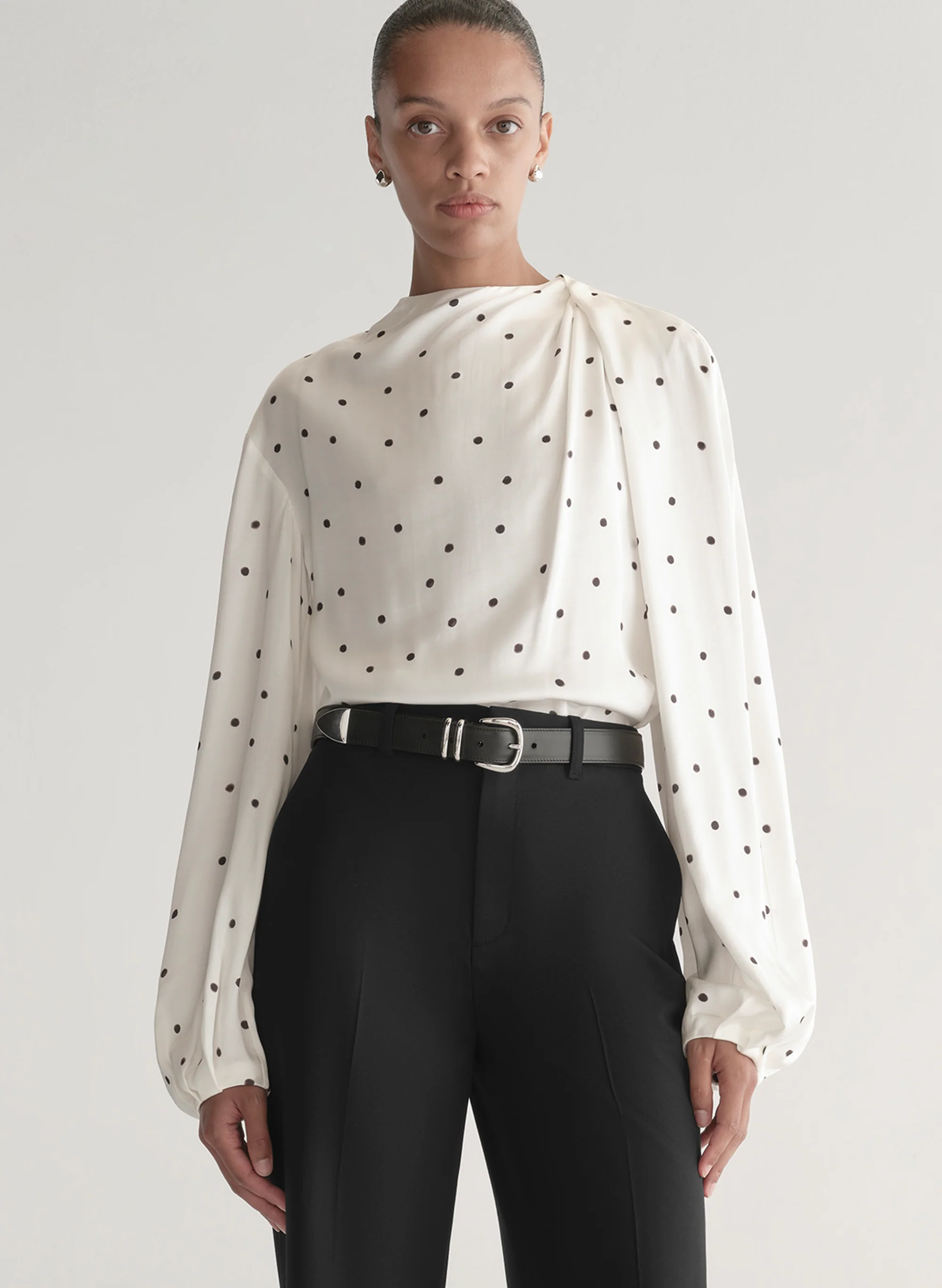 Blaire Polka Dot Satin Top