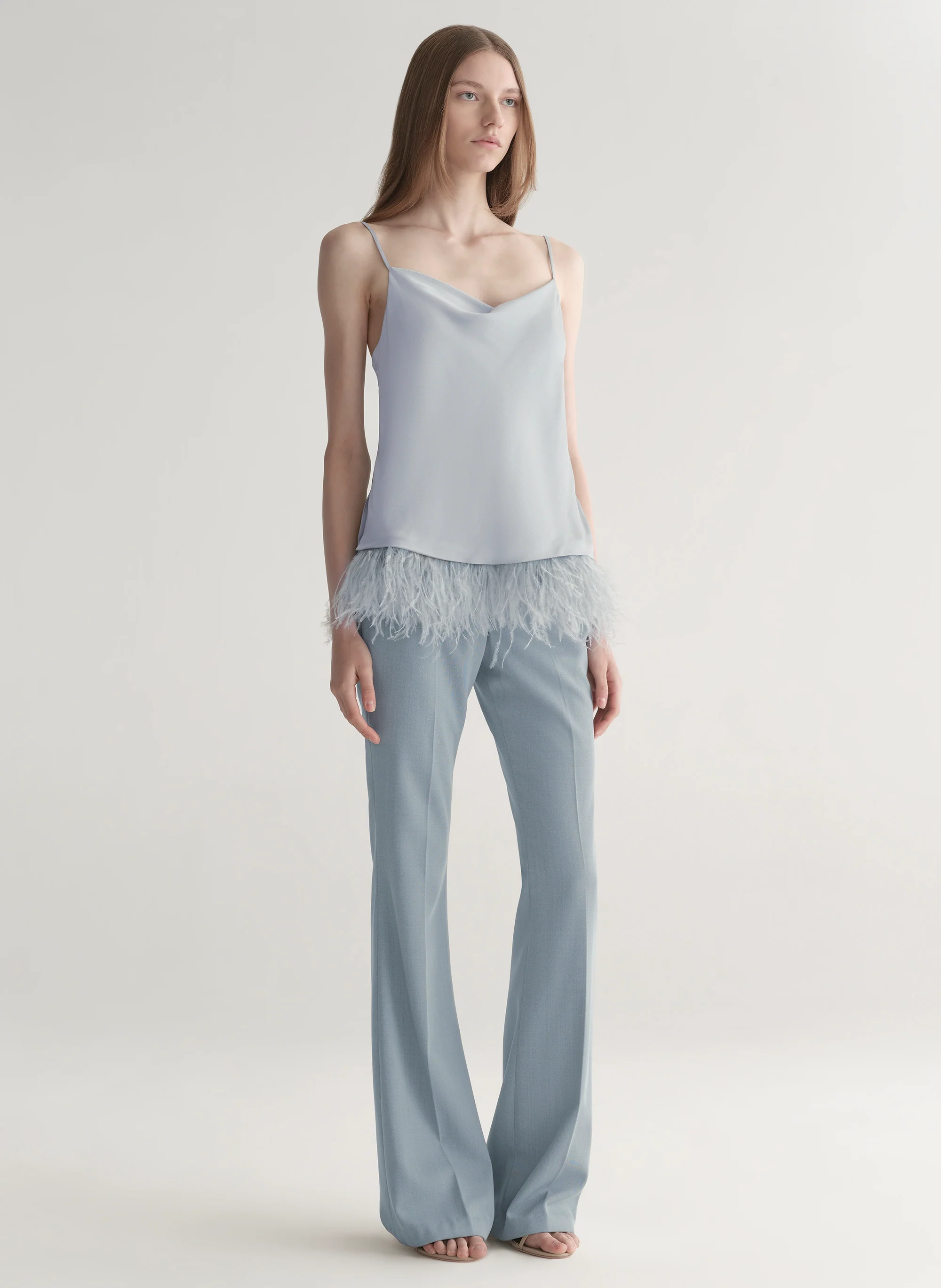 Eliza Feather Trimmed Camisole Top