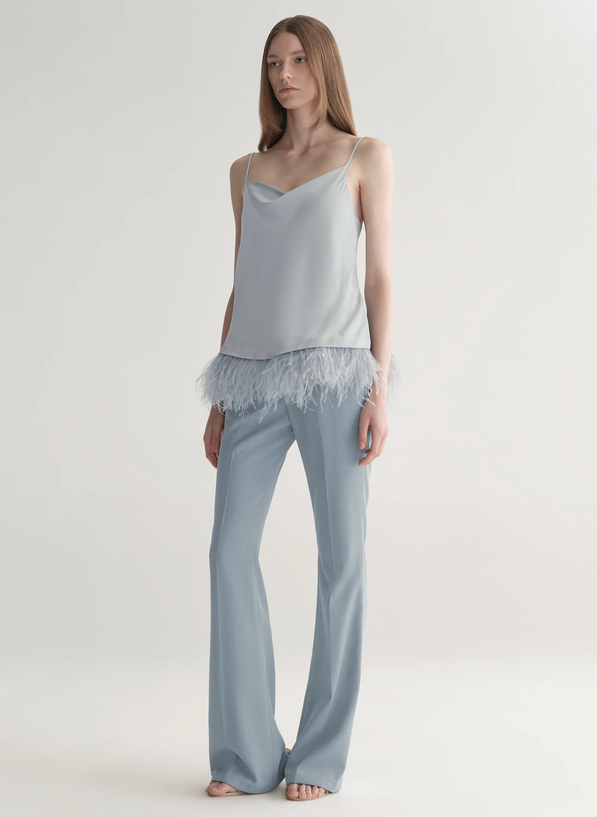 Eliza Feather Trimmed Camisole Top
