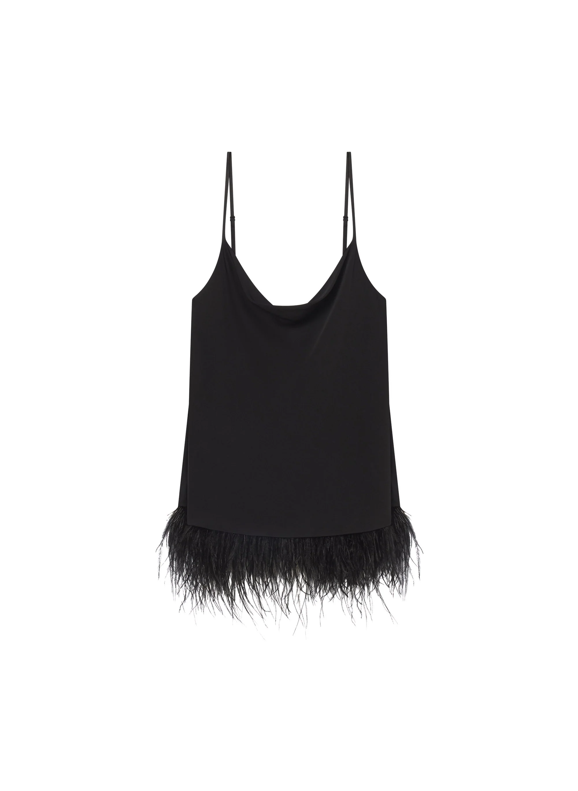Eliza Feather Trimmed Camisole Top