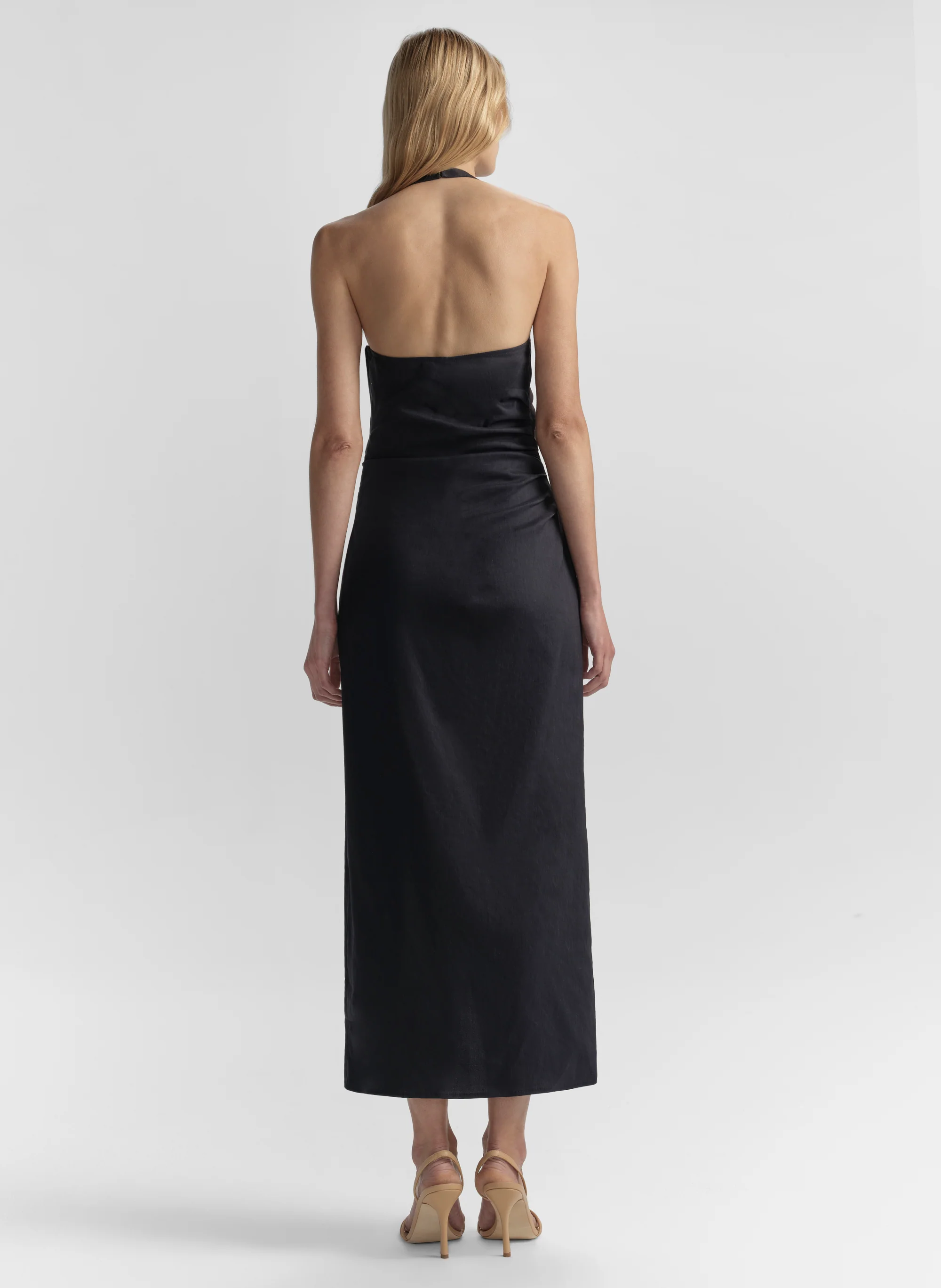 Sylvie Linen Midi Halter Dress