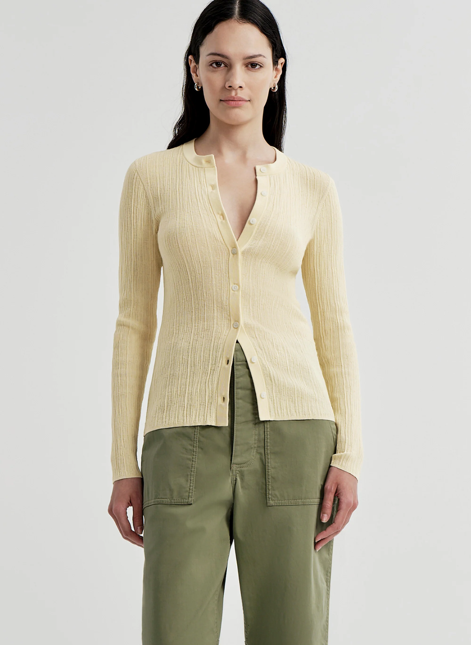 Fisher Fine Cotton Knit Cardigan