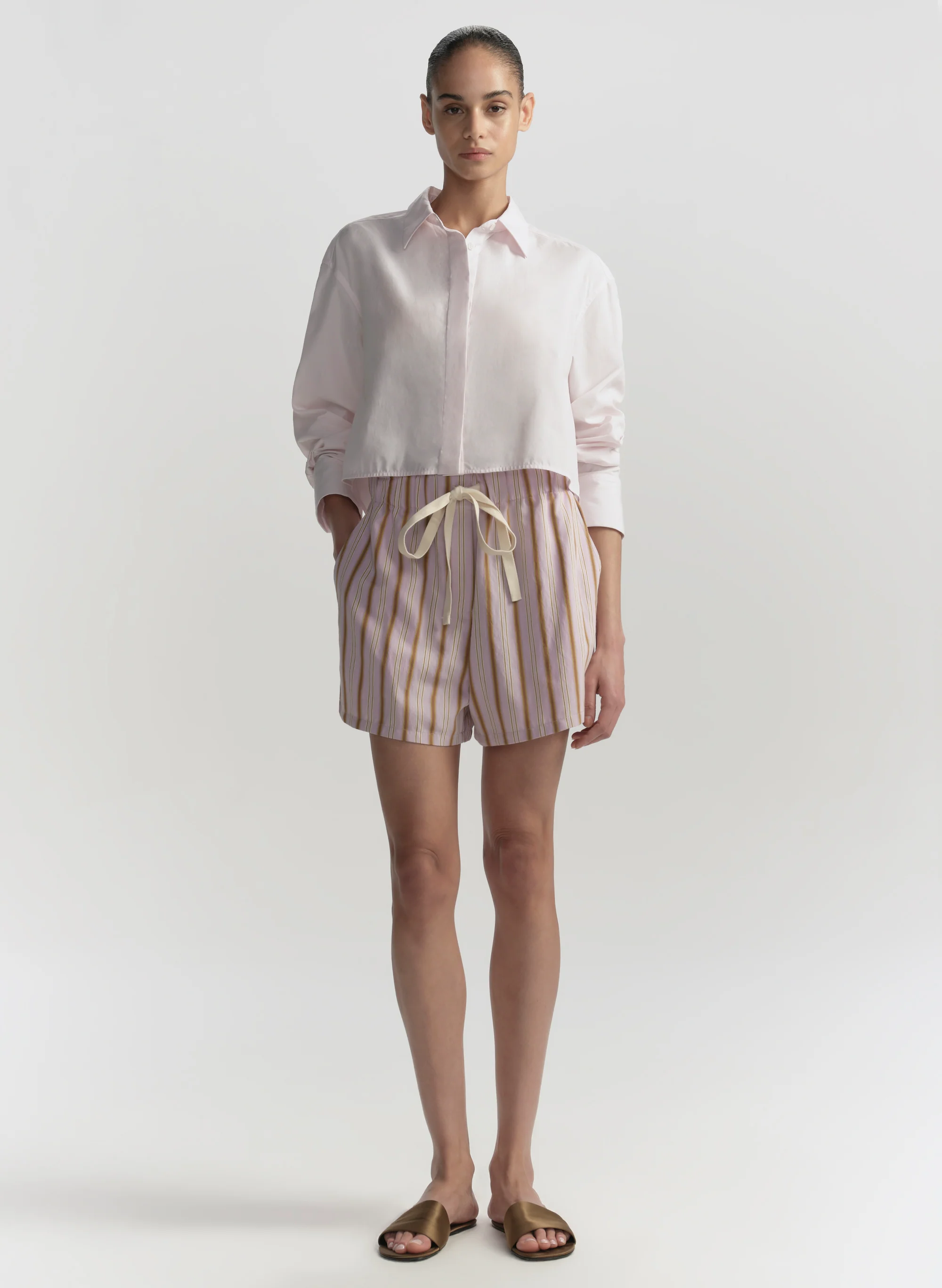 Casey Striped Drawstring Short