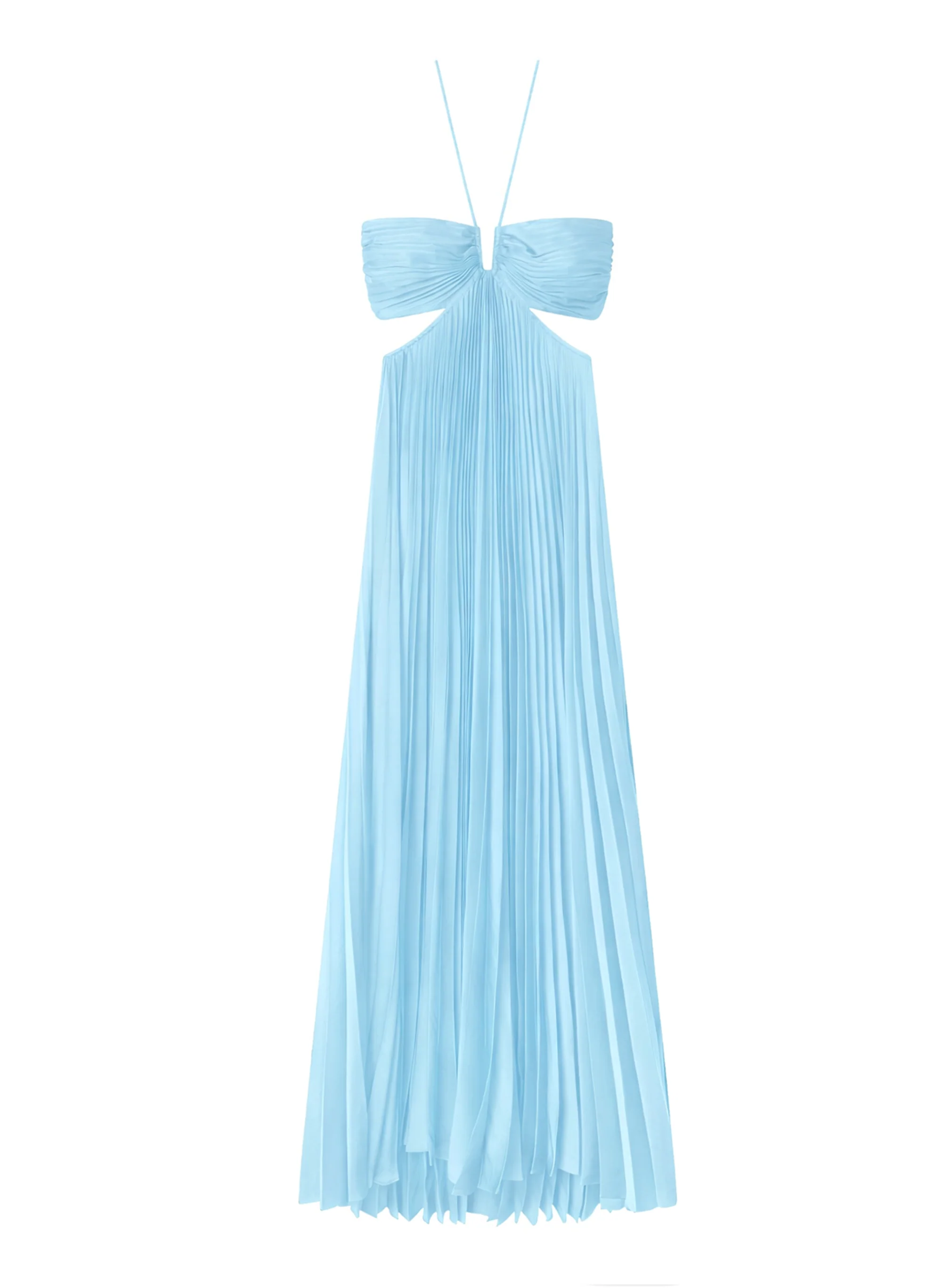 Moira Satin Pleated Maxi Dress