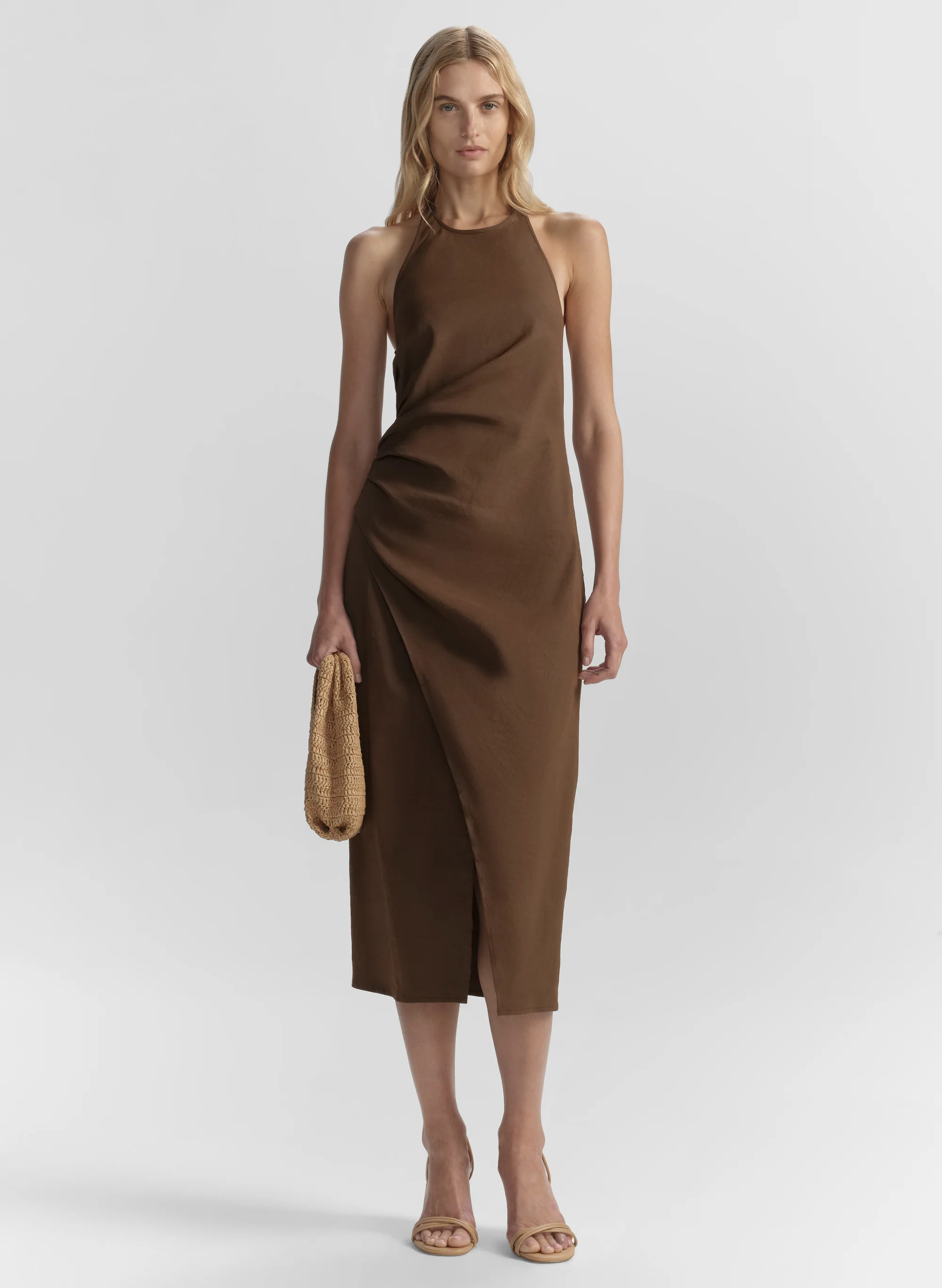 Sylvie Linen Midi Halter Dress